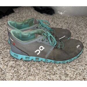 On Cloud X Flexible Lace Up Mesh Running Sneakers Shoes Teal Women's Size US 9.5